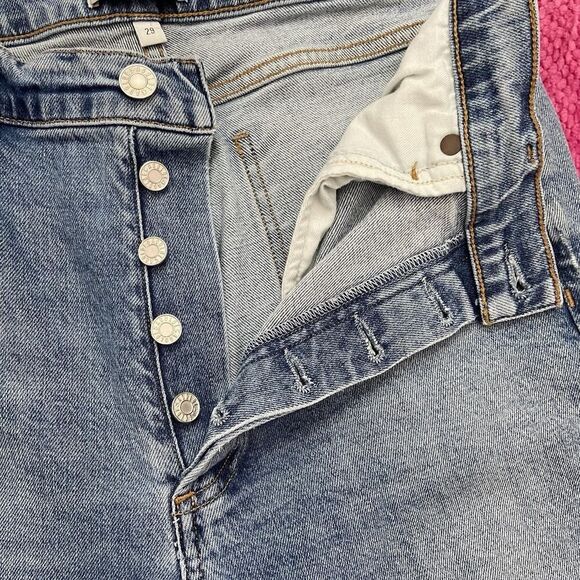 Agolde Nico High Rise Cropped Distressed Slim Jeans A093E-3002 Blue Size 29 - Picture 4 of 12